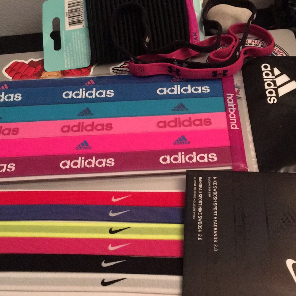 Bundle of headbands and hair ties.